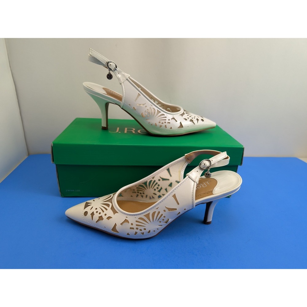 J. Renee Vanani Women's White Pump Heel Size 8